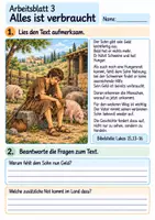 Vorschau - Arbeitsblätter - Der verlorene Sohn | Religion Klasse 4 Arbeitsblätter | Evangelische Religionslehre | 10 Arbeitsblätter als PDF - Seite 3