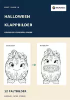 Vorschau - Mal- und Bastelvorlagen - Halloween-Klappbilder | 12 gruselige Faltbilder | Kunst Klasse 2–6 - Seite 1