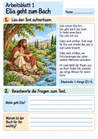 Vorschau - Arbeitsblätter - Elia – Gott sorgt für ihn | Religion Klasse 4 Arbeitsblätter | Evangelische Religionslehre | 10 Arbeitsblätter als PDF - Seite 1