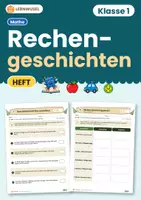 Vorschau - Arbeitsblätter - Mathe Klasse 1 bis 4 Bundle | Sachaufgaben, Daten, Diagramme, Zufall, Kombinatorik - Seite 1