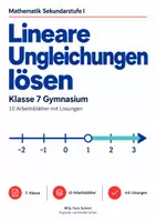 Vorschau - Arbeitsblätter - Lineare Ungleichungen lösen - Deckblatt