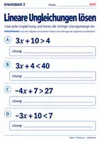 Vorschau - Arbeitsblätter - Lineare Ungleichungen lösen - Seite 2