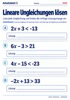 Vorschau - Arbeitsblätter - Lineare Ungleichungen lösen - Seite 3