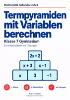 Vorschau - Arbeitsblätter - Termpyramiden mit Variablen berechnen - Deckblatt