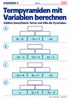Vorschau - Arbeitsblätter - Termpyramiden mit Variablen berechnen - Seite 3