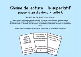 Vorschau - Spiele - Le superlatif - chaîne de lecture - dis donc 7 unité 6 - Deckblatt