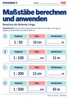 Vorschau - Arbeitsblätter - Maßstäbe berechnen und anwenden - Seite 3