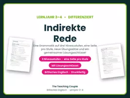 Vorschau - Arbeitsblätter - Indirekte Rede Englisch – differenziert - Deckblatt