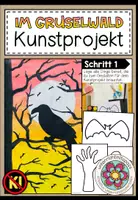 Vorschau - Stundenentwürfe - Halloween – Gruselwald gestalten | fertig geplante Kunststunde 3.–6. Klasse - Deckblatt