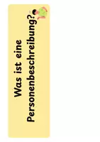 Vorschau - Unterrichtsreihen - Personenbeschreibung Reihentransparenz - Seite 1
