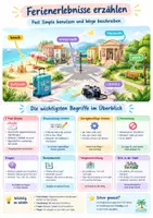 Vorschau - Poster - Ferienerlebnisse erzählen Englisch, Klasse 6 - Deckblatt