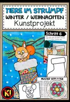 Vorschau - Unterrichtsreihen - Weihnachten – Tiere im Weihnachtsstrumpf gestalten | fertig geplante Kunststunde 3.–4. Klasse - Deckblatt