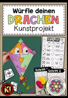 Vorschau - Mal- und Bastelvorlagen - Kunstunterricht Grundschule – Würfelkunst, Kunst würfeln, Kunstspiele, kreatives Zeichnen, Malen, Zeichenübungen, Kunstideen | Würfelspiele, Materialpaket - Seite 1