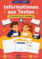 Vorschau - Arbeitsblätter - Informationen, Lernkarten-Set Deutsch, Klasse 3-4 - Seite 1