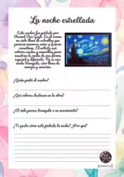 Vista previa - Hojas de trabajo - Comprensión lectora y escritura creativa - Arte - página 2