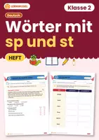 Vorschau - Arbeitsblätter - Wörter mit sp und st Klasse 2 | Rechtschreibung Übungsheft | 3 Niveaus mit Lösungen - Deckblatt