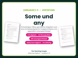Vorschau - Arbeitsblätter - Some und any – Vertiefung - Deckblatt