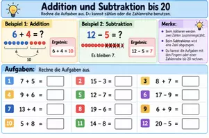 Vorschau - Arbeitsblätter - Zahlen bis 20- Einstieg - Deckblatt