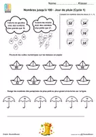 Aperçu - Feuilles d'exercices - Jour de pluie jusqu'à 100 (Cycle 2 – CE1) - Page de couverture