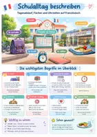 Vorschau - Poster - Schulalltag beschreiben Französisch, Klasse 7 - Deckblatt