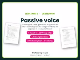 Vorschau - Arbeitsblätter - Passive voice Zeiten – Vertiefung - Deckblatt