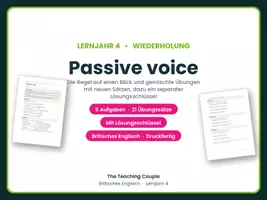 Vorschau - Arbeitsblätter - Passive voice Zeiten – Wiederholung - Deckblatt