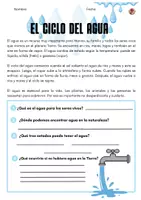 Vista previa - Hojas de trabajo - Comprensión lectora: el ciclo del agua - Portada