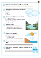Vista previa - Hojas de trabajo - Comprensión lectora: el ciclo del agua - página 1