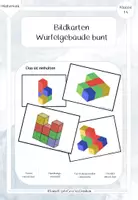Vorschau - Präsentationen/Tafelbilder - Bildkarten zu den Würfelgebäuden (bunte Würfel) - Deckblatt