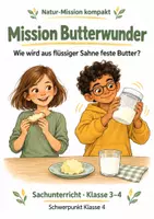 Vorschau - Arbeitsblätter - Butter aus Sahne herstellen – Mission Butterwunder | Sachunterricht Klasse 3-4 - Deckblatt