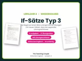 Vorschau - Arbeitsblätter - If-Sätze Typ 3 Englisch – Wiederholung - Deckblatt