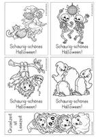 Vorschau - Mal- und Bastelvorlagen - Grußkarten | Ausmalbilder - Schaurig-schönes Halloween (Klasse 1-3) - Seite 2