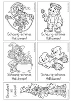 Vorschau - Mal- und Bastelvorlagen - Grußkarten | Ausmalbilder - Schaurig-schönes Halloween (Klasse 1-3) - Seite 3