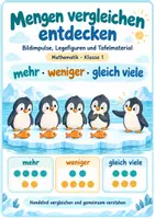 Vorschau - Stundenentwürfe - Mengen vergleichen - mehr, weniger, größer, kleiner, gleich - Klasse 1 - Deckblatt