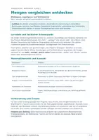 Vorschau - Stundenentwürfe - Mengen vergleichen - mehr, weniger, größer, kleiner, gleich - Klasse 1 - Seite 1