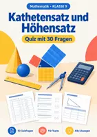 Vorschau - Arbeitsblätter - Kathetensatz Höhensatz Mathematik Klasse 9 - Deckblatt