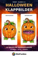 Vorschau - Mal- und Bastelvorlagen - Halloween-Klappbilder | 12 gruselige Faltbilder | Kunst Klasse 2–6 - Deckblatt