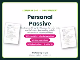 Vorschau - Arbeitsblätter - Personal Passive Englisch – differenziert - Deckblatt