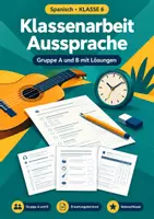 Vorschau - Test - Klassenarbeit Aussprache Betonung Spanisch Klasse 6 - Deckblatt