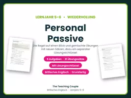 Vorschau - Arbeitsblätter - Personal Passive Englisch – Wiederholung - Deckblatt