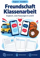 Vorschau - Arbeitsblätter - Freundschaft, soziale Medien, Englisch, Klasse 7 - Deckblatt