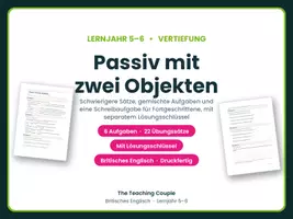 Vorschau - Arbeitsblätter - Passiv mit zwei Objekten – Vertiefung - Deckblatt