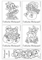 Vorschau - Mal- und Bastelvorlagen - Grußkarten | Ausmalbilder - Fröhliche Winterzeit (Klasse 1-3) - Seite 2