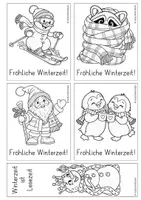 Vorschau - Mal- und Bastelvorlagen - Grußkarten | Ausmalbilder - Fröhliche Winterzeit (Klasse 1-3) - Seite 3