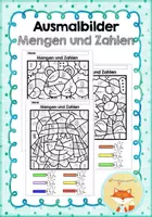 Vorschau - Arbeitsblätter - Ausmalbilder - Mengen und Zahlen bis 7 - Deckblatt