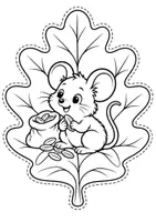 Vista previa - Manualidades / Dibujos para colorear - Hojas de Otoño para Colorear y Recortar: Animales del Bosque - página 1