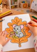 Vista previa - Manualidades / Dibujos para colorear - Hojas de Otoño para Colorear y Recortar: Animales del Bosque - Portada