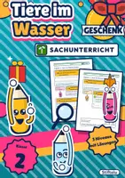 Vorschau - Arbeitsblätter - Geschenk-Rätsel Wassertiere | Klasse 2 - Deckblatt