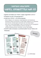 Vorschau - Arbeitsblätter - Vapes, Zigaretten und Co. - digitale Lerntheke - Deckblatt