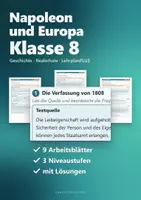 Vorschau - Arbeitsblätter - Napoleon Geschichte 8 Realschule - Deckblatt